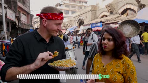 INDIAN Street Food $100 CHALLENGE in MUMBAI! Best Street Food in Mumbai!