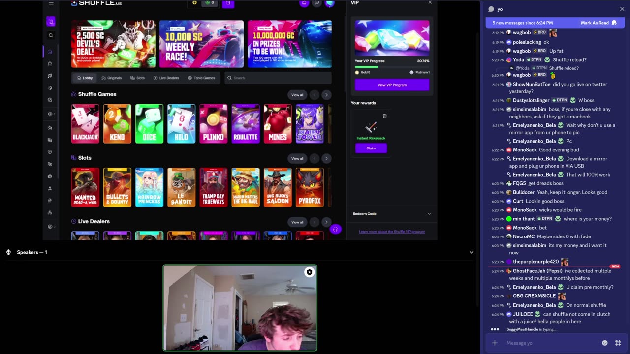 Crackmanjack is back on with shuffle.us sponsor