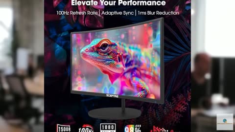 Sceptre Curved 27" FHD 1080p 75Hz LED Monitor HDMI VGA Build-In Speakers, EDGE-L