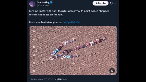 Kids on Easter egg hunt form human arrow to point police chopper toward