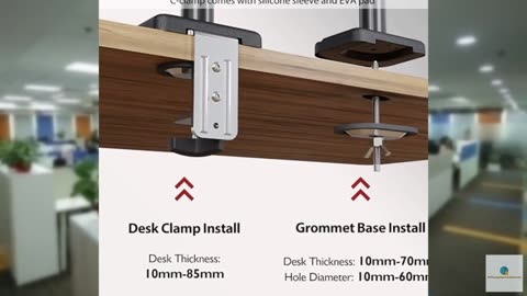 BONTEC Single Monitor Arm Desk Mount for 13-34 Inch Screens, Adjustable Gas Spri