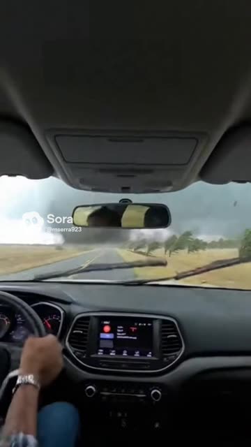 Windshield EXPLODES as Tornado Charges Straight at Car!