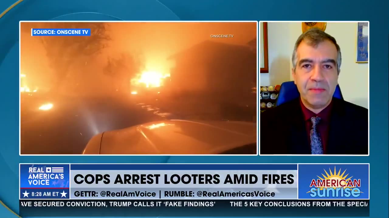 COPS ARREST LOOTERS AMID FIRES