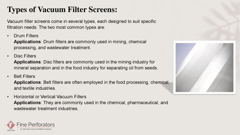 Vacuum Filter Screens: Essential Components for Industrial Filtration