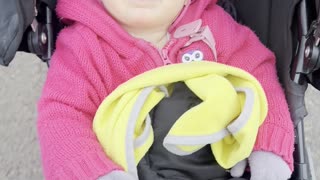 Baby Kayla Says Something in the Stroller 👶🗣️ (So Cute)