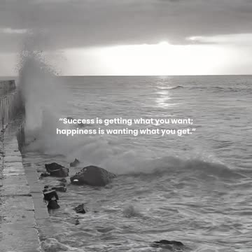 Success is getting what you want; happiness is wanting what you get.