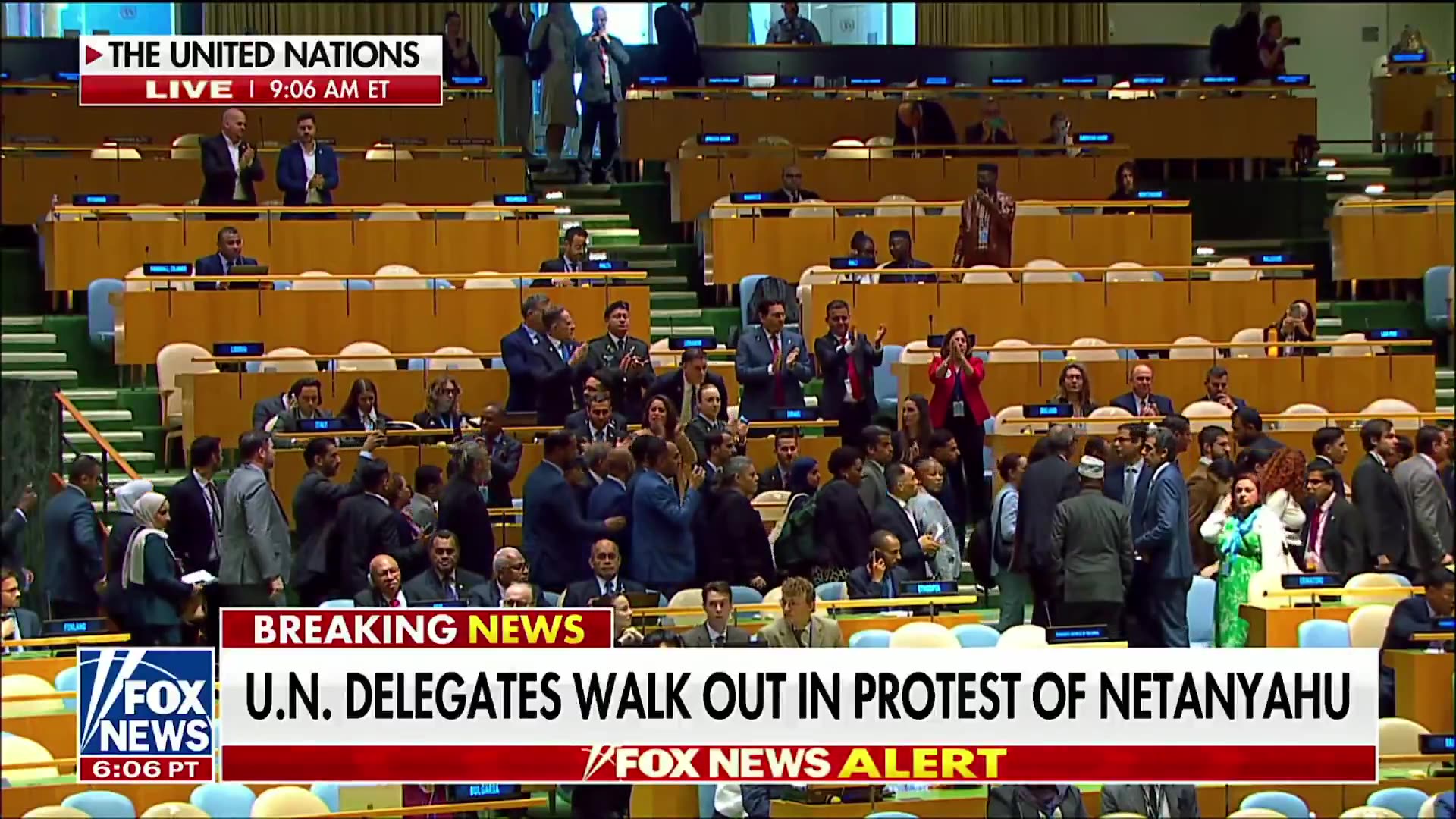 Multiple countries delegates STORM OUT to protest Israeli PM Benjamin Netanyahu at the UN