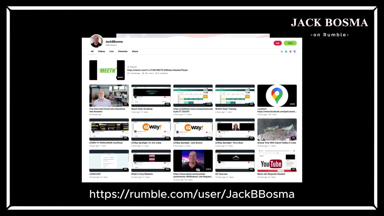 Rumble Channel Commercial: JacknBosma