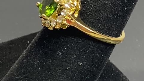 Buy It Now: For Women: Fashion Jewelry - Round Emerald Ring with Sparkling Gemstones