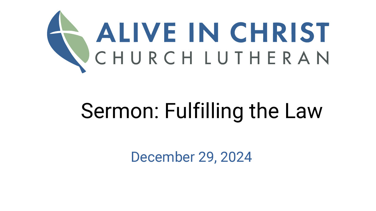 Sermon: Fulfilling the Law