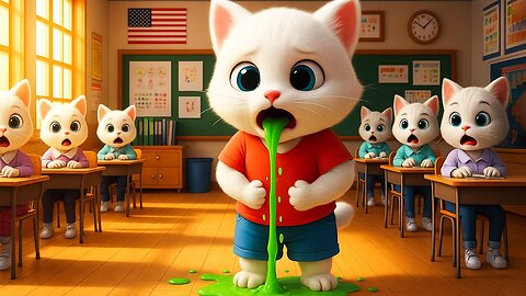 🐱🥤 Kitten Drinks Strange Water... And Then Chaos Broke Out in Class!" 🤮🏫