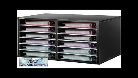 VEVOR 12 Compartments Wood Literature Organizer Adjustable Shelves Medium Density Review