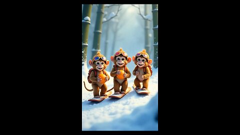 Monkey snowboard