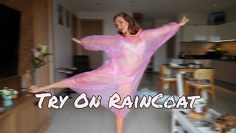 4K Try on Change raincoat rose