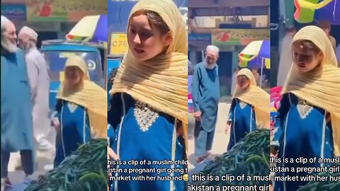 Young Muslim pregnant girl with her elderly husband in Islam Pakistan