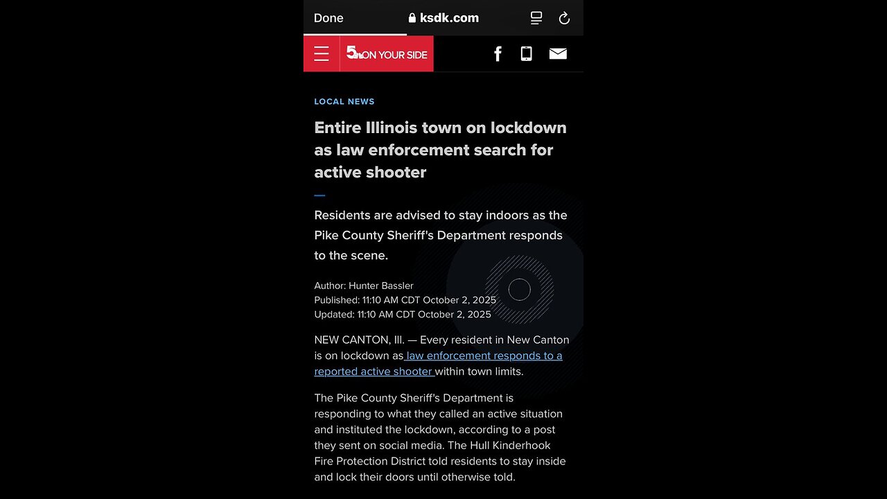 Reports of an active shooter have forced a full lockdown in New Canton, Illinois.