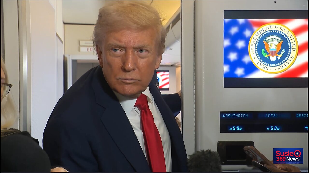 President Trump Gaggles with the Press on Air Force One, Oct. 12, 2025