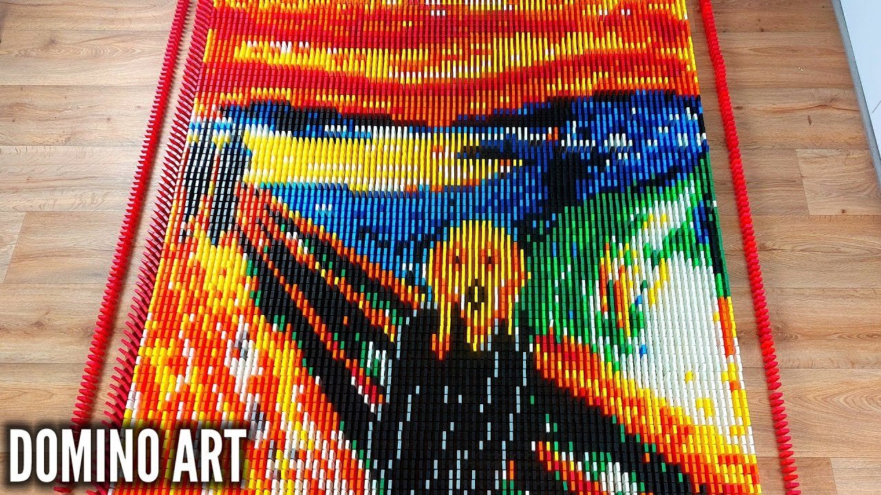 The Scream Made From 7,500 DOMINOES | Domino Art