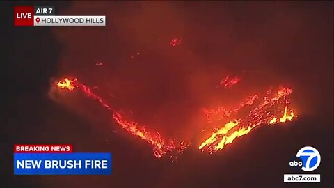 Brush fire breaks out in Hollywood Hills