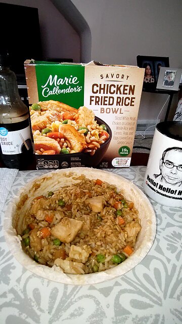 Eating Marie Callender's Savory Chicken Fried Rice Bowl, Dbn, MI, 1/22/26
