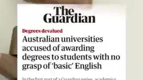 Immigrants with ‘no grasp of English’ get rewarded with an Australian university degree!!??