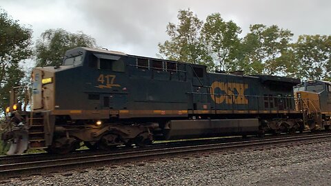 Refurbished MBTA Train 1036 follow 417 and 3278