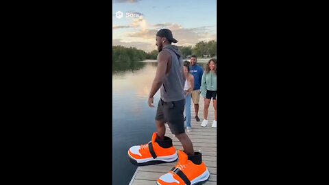 AI made “new shoes can walk on water! 💦