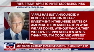 President Trump: Apple to invest $500 billion to the U.S economy