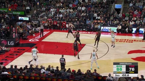 NBA - Payton Pritchard... STOP and POP. Drills the last second 3 to close the 3rd in Toronto!