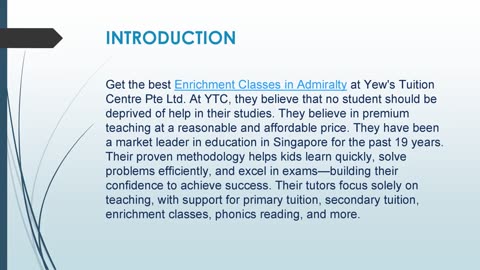 Get the best Enrichment Classes in Admiralty