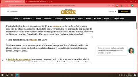 Trabalhador morre atingido por mármore em obra no Reino Unido.mp4