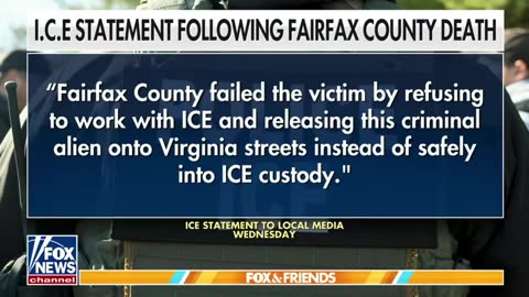 ICE blames Fairfax county Va for realsing an illegal who allegedly mu*dered a man just one day