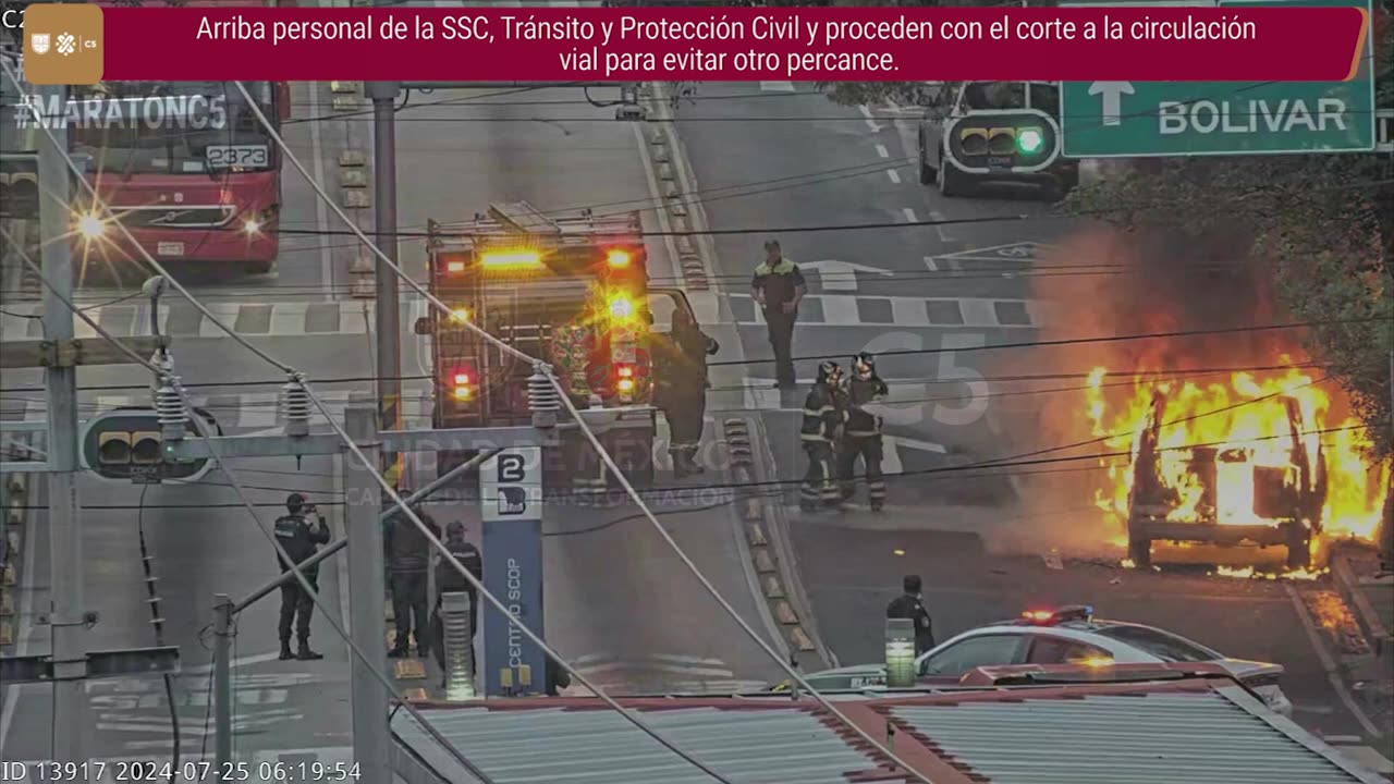 Incendio de Vehículo - C5 CDMX Benito Juárez #ServiciosC5 #MaratónC5