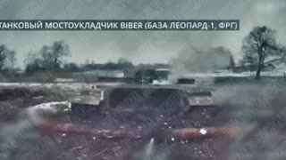 Fiber-Optic FPV Drones Strike Ukrainian Biber Bridge Layer in Kursk Region