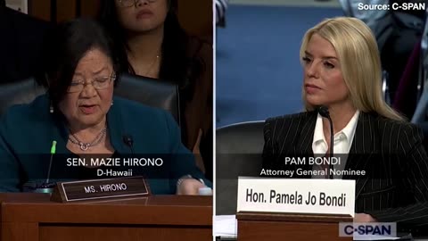 Pam Bondi Blasts Crazy Leftist Mazie Hirono: You Were the "Only One" Who Refused to Meet With Me