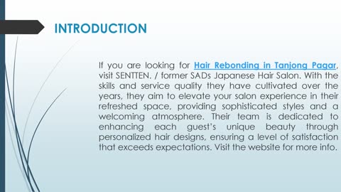 If you are looking for Hair Rebonding in Tanjong Pagar