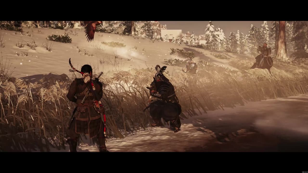 Battle94 Jin Sakai rescuses a Japanese from Moguls in Snowy plains Ghost of Tushima