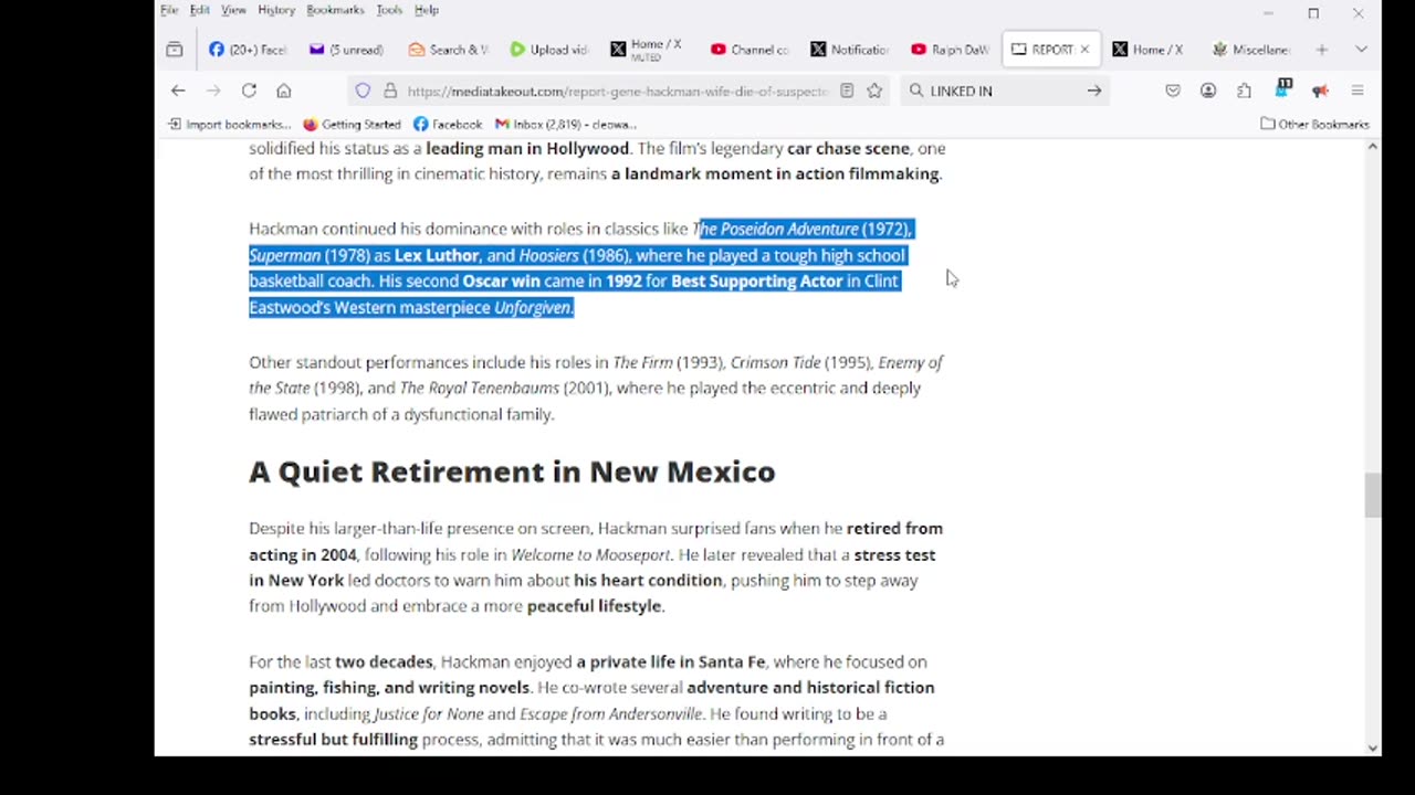 REPORT: Gene Hackman, Wife Die Of Suspected ‘Poisoning’