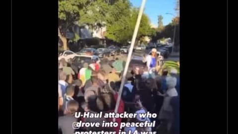 LA Terror attack!!!!!!! Protesters swarm U-Haul driver after truck rams anti-regime march in LA—try to assault/kill him, LAPD barely holds them back!