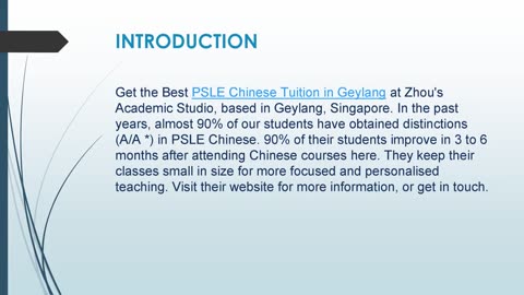 Best PSLE Chinese Tuition in Geylang