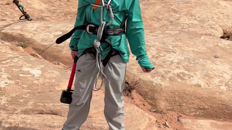 6 Year Old Rope Swings Off Cliff in Moab