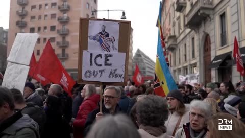 Breaking Massive Protests erupts Italy Milan against US ICE out at winter Olympic