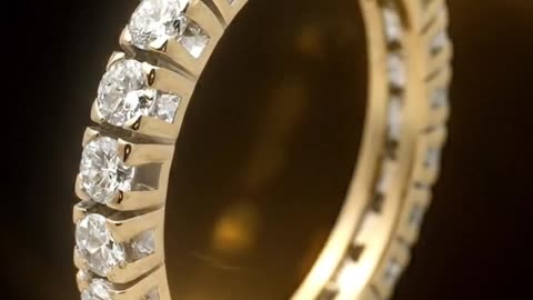 SOLID 18KT YELLOW GOLD AND ROUND RING