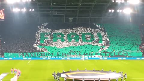 Ferencvaros fans with a splendid choreography in UEFA Europa League ('FRADI')
