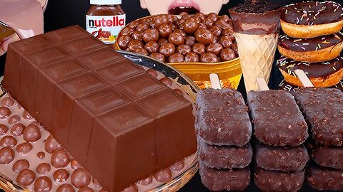 ASMR MALTESERS Chocolate Cake 🍫 Ice Cream & Nutella Dessert Mukbang | Eating Sounds 😋