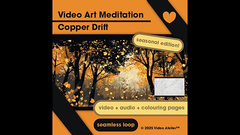 🍂Video Art Meditation Relaxation Stress-Relief "Copper Drift" Forest 4K Ambient Calm Harvest ASMR