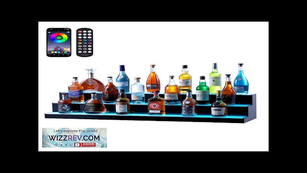 VEVOR LED Lighted Liquor Bottle Display Bar Shelf RF & App Control Review