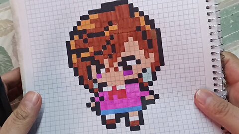 Momo Ayase pixel Art paso a paso