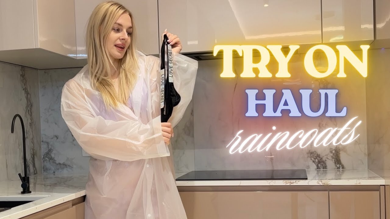 [4K] Transparent Raincoat Try-On | Soft, Light & Gentle Vibes