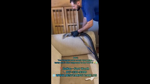 Cleaning a couch that hasn’t seen water in years 😅🧼From filthy to shiny… just watch the difference